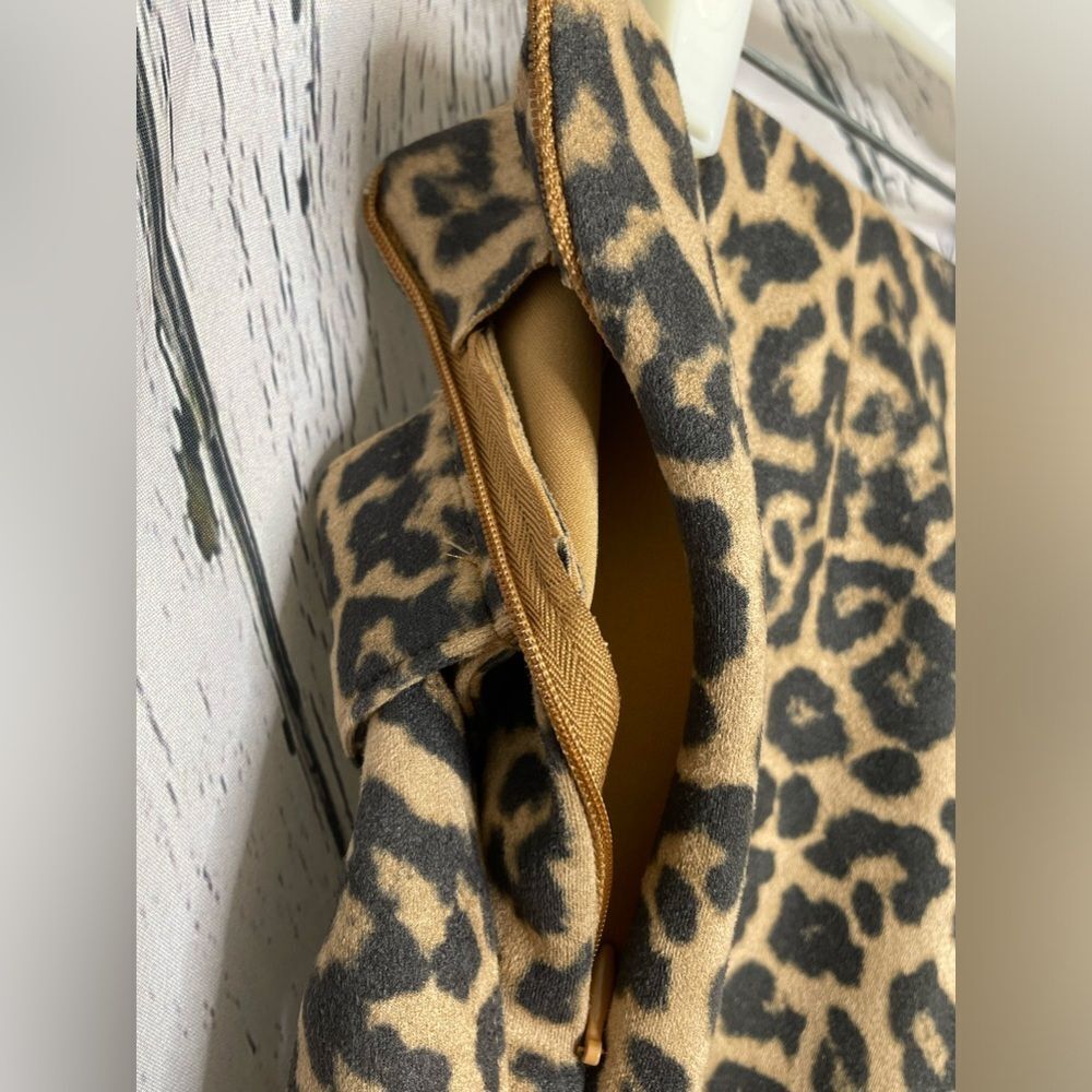ZARA Leopard Skort Waist Tie Animal Print Shorts M - Picture 7 of 11